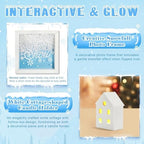 Winter Decoration for Home Office 8 PCS Blue Winter Tiered Tray Decor Set - Image 4