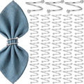 50 Pcs Silver Spiral Napkin Rings Bulk Metal Napkin Holder Buckles by Gandeer