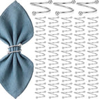 50 Pcs Silver Spiral Napkin Rings Bulk Metal Napkin Holder Buckles by Gandeer