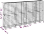 vidaXL Gabion Basket with Cover 157.5"x19.7"x78.7" Galvanized Iron - Image 3