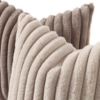 decorUhome Fall Faux Fur Throw Pillow Covers 24x24 Set of 2 Tan - Image 2