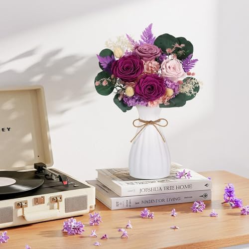 Flowers for Delivery Prime Preserved Purple Roses Bouquet Save 3-5 Years - Image 6