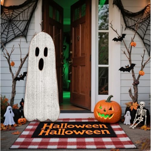 Halloween Front Porch Decor, Wooden Ghost Porch Sign,Spooky Ghost - Image 3