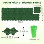 Artificial Ivy Privacy Fence Screen, 200 X 40（55.56 sq ft） Inch UV-Anti Faux Hedge Panels Greenery Vines, Used for Indoor and Outdoor, Balcony, Garden Backdrop Decor (20PCS), Tropical Style - Image 2