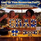 Novabright 3 Pcs Blue Graduation Light up Signs 2026, Wooden with LED - Image 3