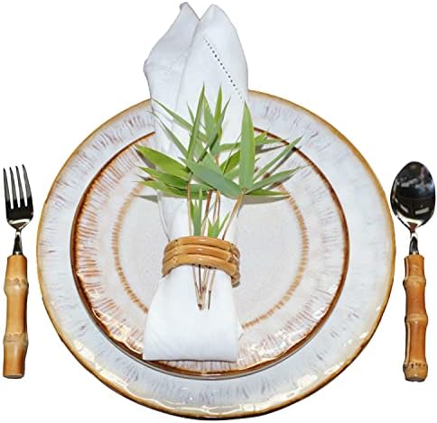 Bamboo Napkin Rings,Napkin Ring Set of 6,Handmade Natural Napkin Holder Ring for Table Decoration - Image 2