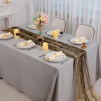 Snowkingdom 6 Pcs Black & Gold Cheesecloth Table Runner 10 FT, Sheer Chiffon Sparkle Gauze Mesh Runners 120 Inch, Glitter Table Centerpieces Decoration for Birthday Party Wedding Christmas Halloween - Image 2