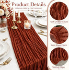 24 Pack Terracotta Cheesecloth Table Runner 17 x 108 Inch Boho Table Runner - Image 2