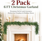 6ft Real Touch Christmas Cedar Garland 2Pcs, Norfolk Pine Garland - Image 6