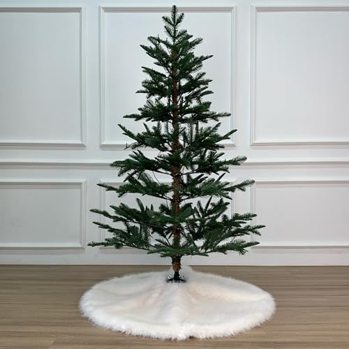 36-Inch Huntsman High-Pile Faux Fur Christmas Tree Skirt, Ivory - Image 2