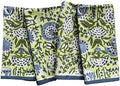 ATOSII Amara 100% Cotton Summer Dinner Napkins, Block Print, Durable Linen for Everyday Use, Weddings, Parties, Outdoors I 20 X 20 Inches, Set of 4 I Farmhouse Grandmillennial Coastal Table Decor by ATOSII