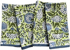 ATOSII Amara 100% Cotton Summer Dinner Napkins, Block Print, Durable Linen for Everyday Use, Weddings, Parties, Outdoors I 20 X 20 Inches, Set of 4 I Farmhouse Grandmillennial Coastal Table Decor by ATOSII