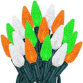 Novelty Lights 24FT 70 LED C6 Green, White, Orange St. Patrick's Day Lights by NoveltyLights-LightExperts