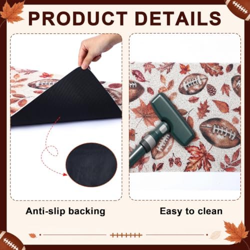 Dunzy 2 Pcs Fall Football Layered Door Mat, Football Home Decor - Image 5