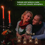 LLQ Mini Lantern with LED Candle, 12PCS Small Lanterns Decorative Indoor, Vintage Moroccan Lights for Halloween Decorations, Hanging Ornaments for Christmas, Table Centerpiece, Boho Wedding Decor - Image 4
