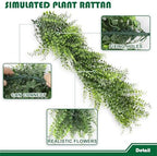 Fake Hanging Plants 22Pc-20 Artificial Ivy Vines, UV Resistant Greenery Ivy Leaves Garland with Flowers for Wedding Outdoor Decoration Home Indoor Wall Décor - Image 3