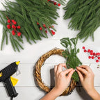 Rowfad Christmas Norfolk Pine Picks Artificial Greenery Branches, 100 Pcs - Image 3