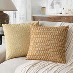 Foindtower Decorative Floral Print Throw Pillow Covers 22×22 Golden Orange - Image 4