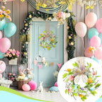 Dingion 8 Pcs 8" Small Easter Wreaths for Kitchen Cabinet Mini Spring Artificial Easter Egg Wreath with Ribbon Bow for Window Front Door Table Centerpiece Farmhouse Decor - Image 4