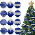 Shappy 12 Pcs Christmas Ball Tree Ornaments Silk Satin 3.15 Inch, Navy Blue by Shappy