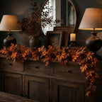 2 Pcs 6 ft Fall Mantle Garland Neutral Halloween Autumn Home Decor - Image 4