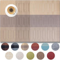 Placemats Set of 12 - Easy Clean Woven Vinyl Placemats for Dining Table, Indoor/Outdoor Place Mats, Washable PVC Table Mats （Gold Dune） by Unknown