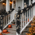 N&T NIETING 9FT Black Garland Artificial Norfolk Pine Garland Real Touch Halloween Garlands Faux Garland for Table Mantle Holiday Fireplace Indoor Outdoor Christmas Gothic Stairs Decorations - Image 4