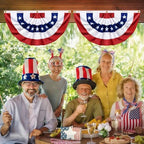 6 Pack 1.5x3 Ft USA Pleated Fan Flag, American Bunting Flag Patriotic Half Fan Banner 4th of July Decorations Outdoor Memorial Day Decor Fourth July Independence Day Outside Red White and Blue Decor - Image 4