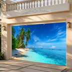Garage Door Cover Banner, 6x13 ft Summer-Themed Seaside Landscape, Large Indoor/Outdoor Wall Decoration (Azure Beach) - Image 5