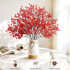 Uieke 30 Pcs Babys Breath Artificial Flowers Bulk Silk Red Faux Flowers Real Touch Gypsophila Bouquet for Christmas Halloween Home Wedding Decoration - Image 5