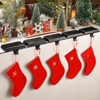 Christmas Stocking Holders for Mantle, Weighted Stocking Hangers, Christmas Stocking Hooks for Tables Window Fireplace Mantle Decoration(Black,5PCS) - Image 2
