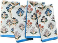 ATOSII Flora Bloom 100% Cotton Fall Cloth Dinner Napkins, Handblock Print, Washable Durable Linen for Everyday Use Wedding Parties Outdoors Christmas Thanksgiving I 20 X 20 Inches I Set of 4 by ATOSII
