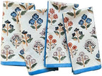 ATOSII Flora Bloom 100% Cotton Fall Cloth Dinner Napkins, Handblock Print, Washable Durable Linen for Everyday Use Wedding Parties Outdoors Christmas Thanksgiving I 20 X 20 Inches I Set of 4 by ATOSII