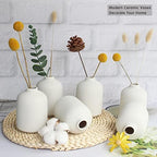 YANLING Small White Vase for Decor, 6 Pack Ceramic Vases for Pampas Grass - Image 3
