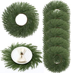 Christmas Round Placemat Set of 6 Artificial Norfolk Wreath Charger by Gandeer