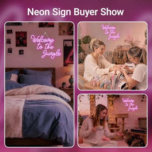 Welcome to the Jungle Neon Sign Pink Led Word Light for Wall Decor - Image 4