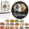 16 PCS Interchangeable Welcome Sign for Front Door Every Season Decoration by Unknown