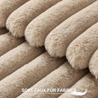 Pallene Faux Fur Decorative Throw Pillow Covers 16x16 Set of 2, Khaki - Image 2