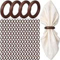 Thenshop 150 Pcs Decorative Wooden Napkin Rings Bulk Exquisite, Dark Brown by Thenshop