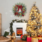 Sggvecsy 20 Inch Artificial Christmas Wreath for Front Door with Pine Needles Red Berries Pine Cones Buffalo Plaid Bow Christmas Ball Decorations for Winter Wall Outdoor Home Holiday Xmas Decor - Image 4