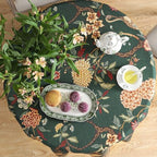 ISAENNE Designer Vintage Green Round Tablecloth,Diameter 67" - Image 3