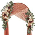 Ting's time Wedding Arch Flower Pack of 2 Artificial Silk Large Flower Swag Welcome Sign Floral Swag Reception Backdrop Floral Decor for Fall Wedding Party Ceremony（Terracotta & Champagne） by TingsTime