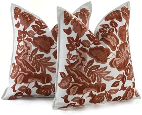 My Whimsical Corner Red Ombre Boho Throw Pillow Covers 18x18, Set of 2 by COTTONPRINTCLUB