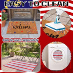 Moucuny 2 Pcs 4th of July Coir Door Mat Outdoor, Patriotic Non-Slip Decor - Image 3