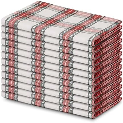 Blue Needles Gingham Buffalo Plaid Cotton Dinner Napkins Set of 12-18"x18" by BlueNeedles