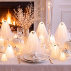 Woanger 5 Pcs Halloween Ghost Table Decorations Light Up Ghost Indoor Decor - Image 4