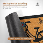 Coir Welcome Mat, Non-Slip, Bicycle, 17 x 29 in - Image 6