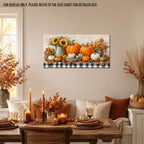 WAXWHELK Pumpkin Fall Canvas Wall Art, Pumpkin Sunflower Harvest Still Life Painting Pictures Rustic Farmhouse Autumn Thanksgiving Home Decor Artwork for Living Room Bedroom (24"x47") - Image 2