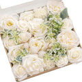 Ling's moment White Artificial Wedding Flowers Combo, Ivory & Sage, Grand by LingsMoment
