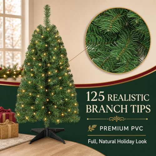 XXYYZZ 3FT Pre-lit Artificial Christmas Tree with 50 LED Lights （11 Modes） - Image 5